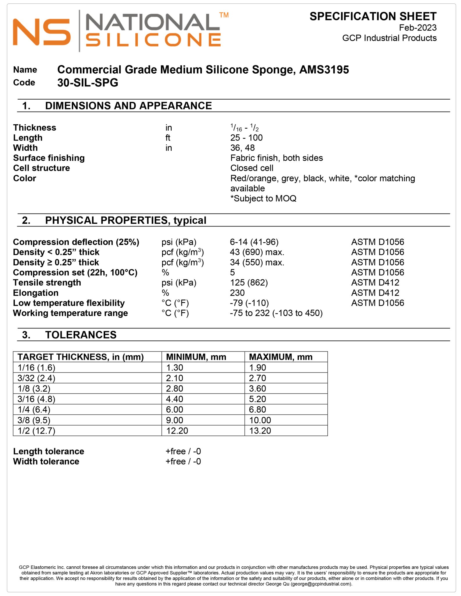 AMS3195 Silicone Sponge Rubber Sheet | National Silicone