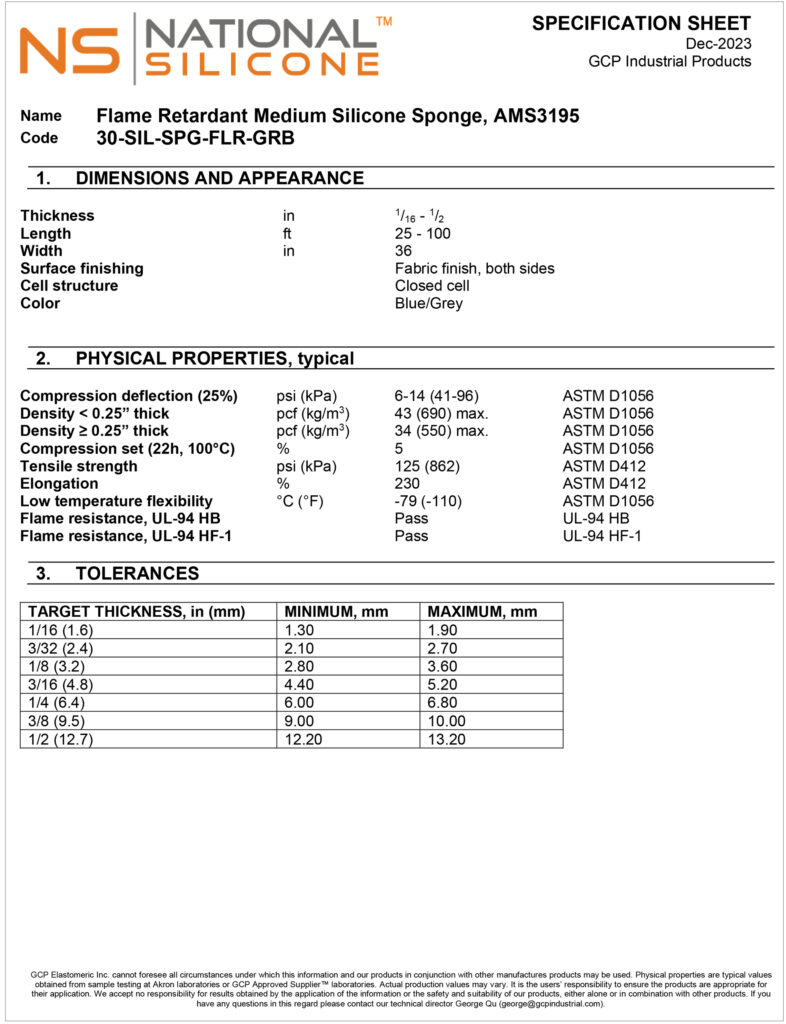 Silicone Sponge UL 94 HB | Flame Retardant | National Silicone